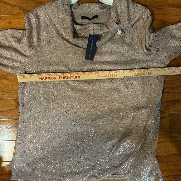 Adrianne Vittadini Size XL cowl neck pull over sweater. NWT. Pinkish/gray - Picture 8 of 11